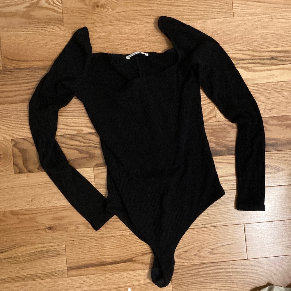 Reformation square neck body suit long sleeve